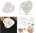 3-Cavity Palm Leaf Silicone Fondant Mould for Cake Decorating