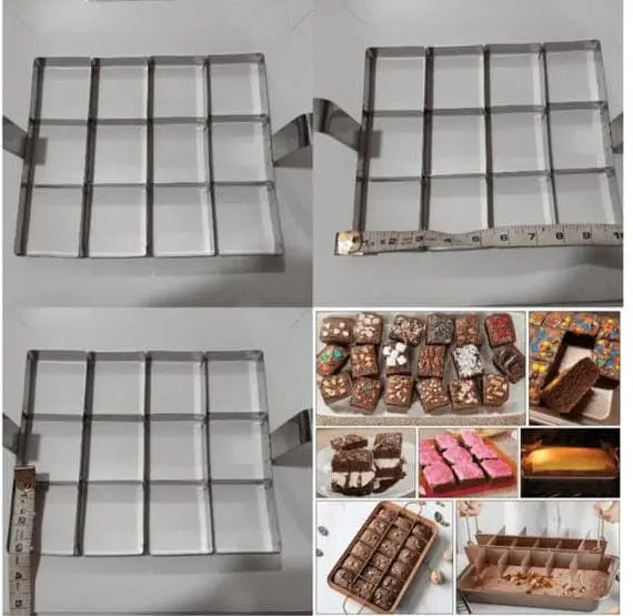 12-Cavity Stainless Steel Brownie Cutter for Baking