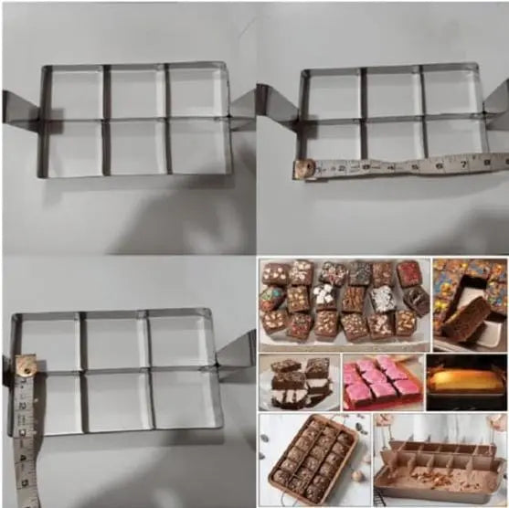 6-Cavity Stainless Steel Brownie Cutter for Baking