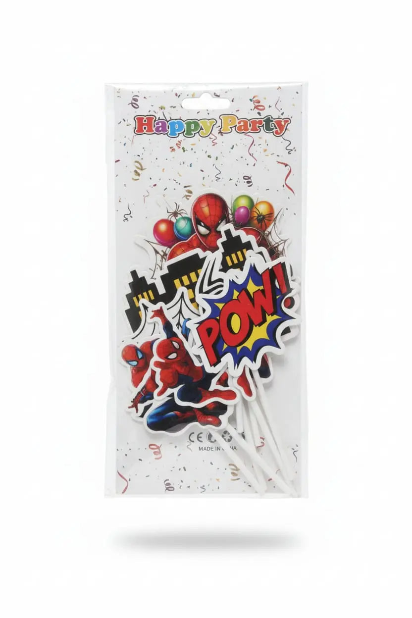 Spider-Man Theme Character Cake Topper for Birthday Decoration