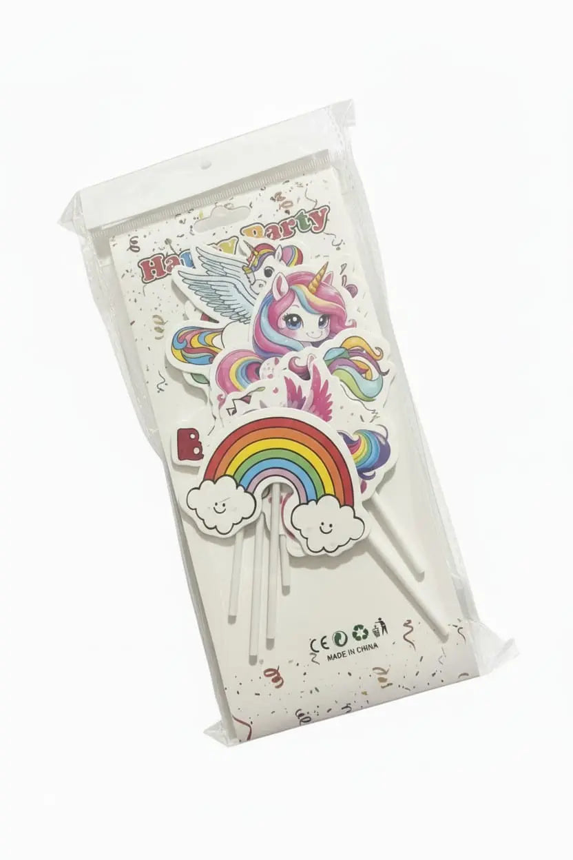 Unicorn Theme Character Cake Toppers for Birthday Decoration