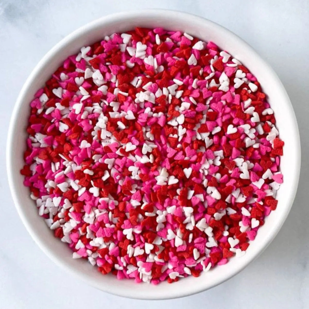 Red, Pink & White Mini Heart Sprinkles – Valentine Mix
