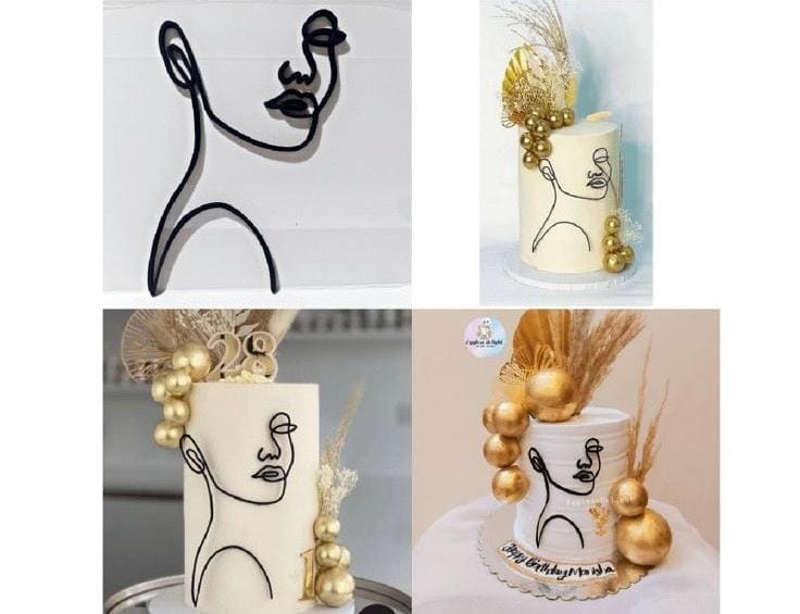 Wooden Beautiful Face Cake Tag for Cake Decoration