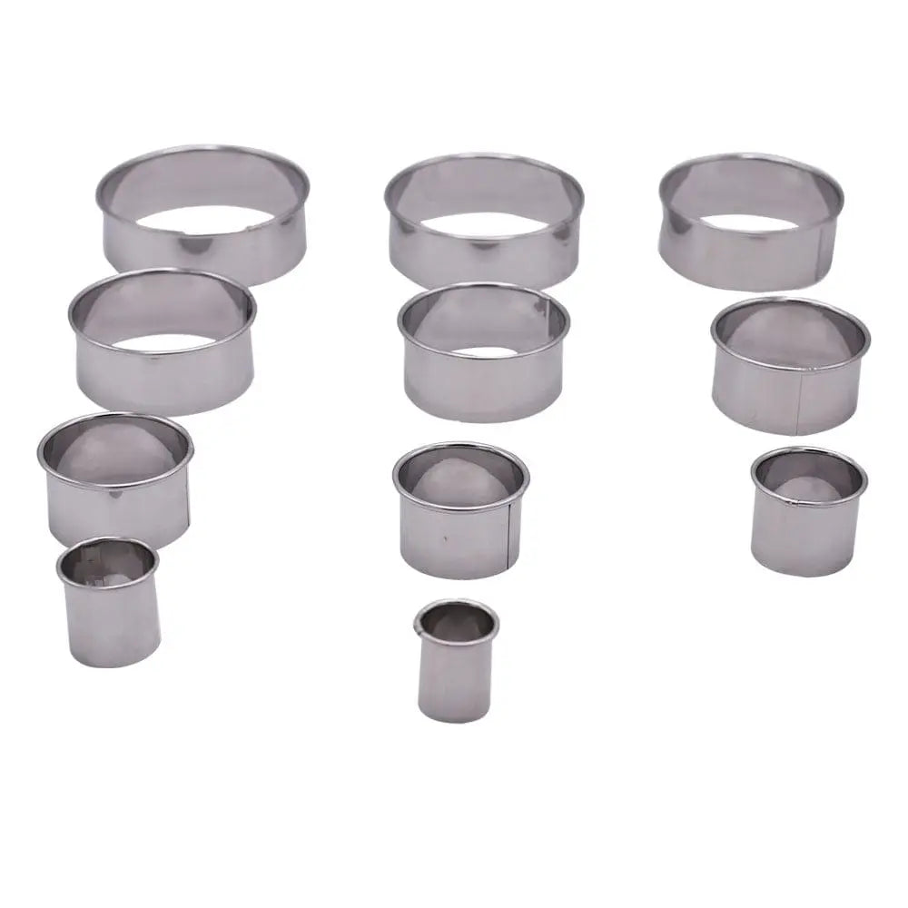 11-Piece Round Stainless Steel Biscuit Cutter Set
