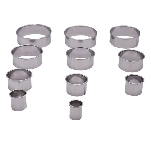 11-Piece Round Stainless Steel Biscuit Cutter Set
