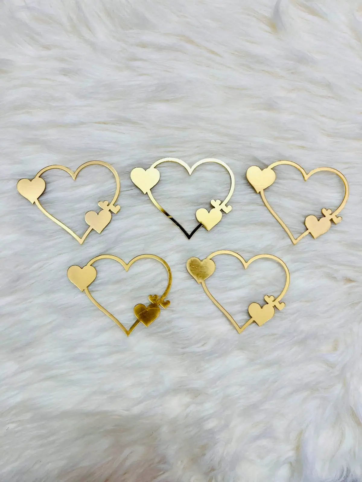 Acrylic “New Heart” Tags – Pack of 5 for Cakes & Gifts