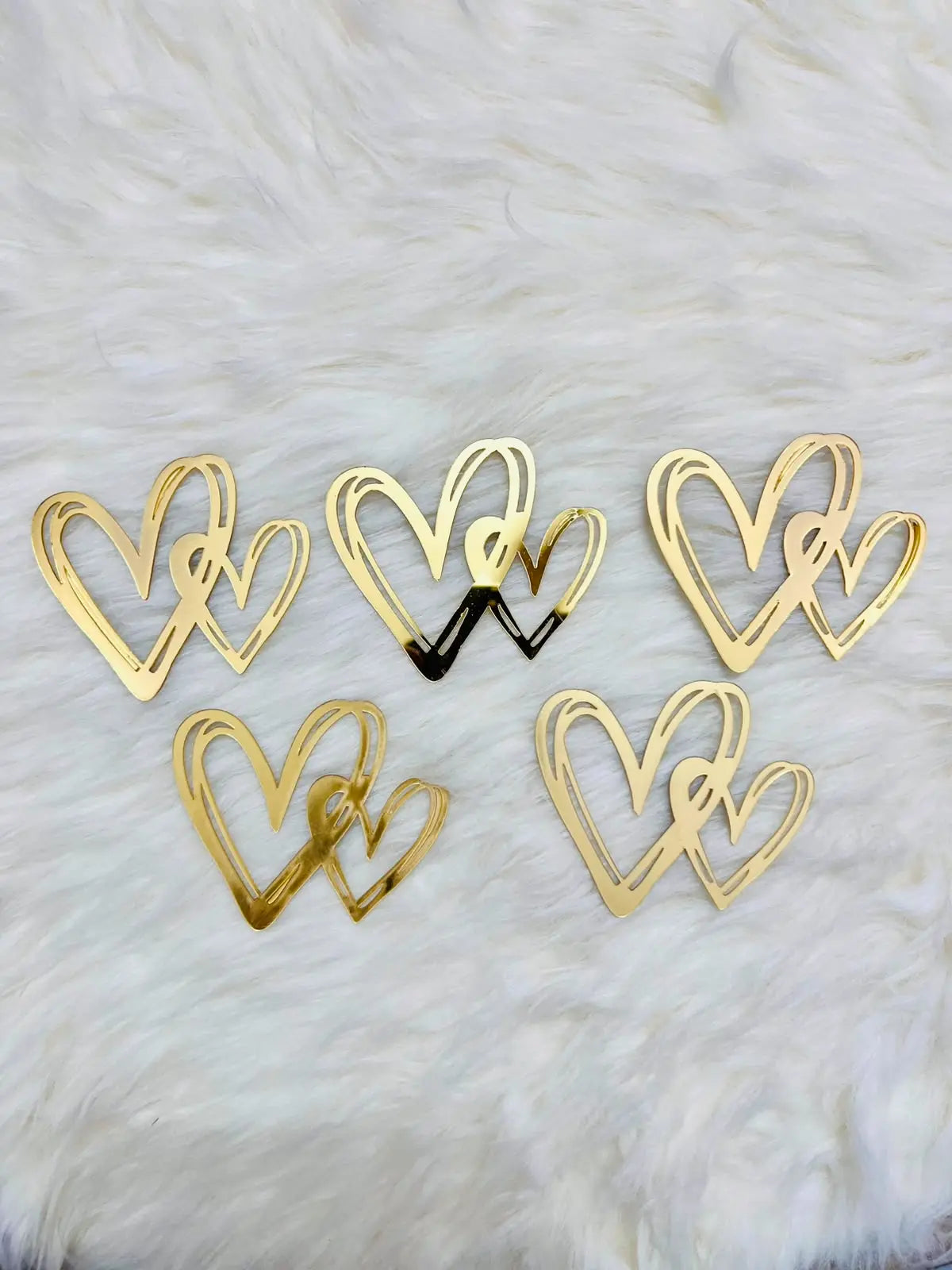 Acrylic “Double Heart” Tags – Pack of 5 for Cakes & Gifts