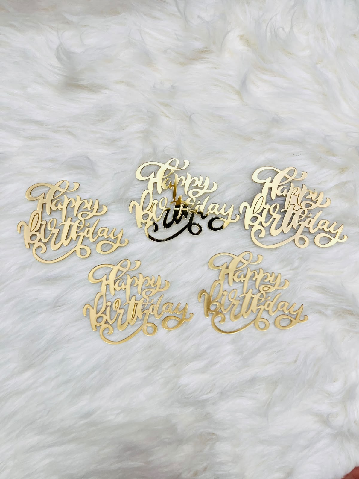 Acrylic HBD Tags Pack of 5 for Cakes & Gifts