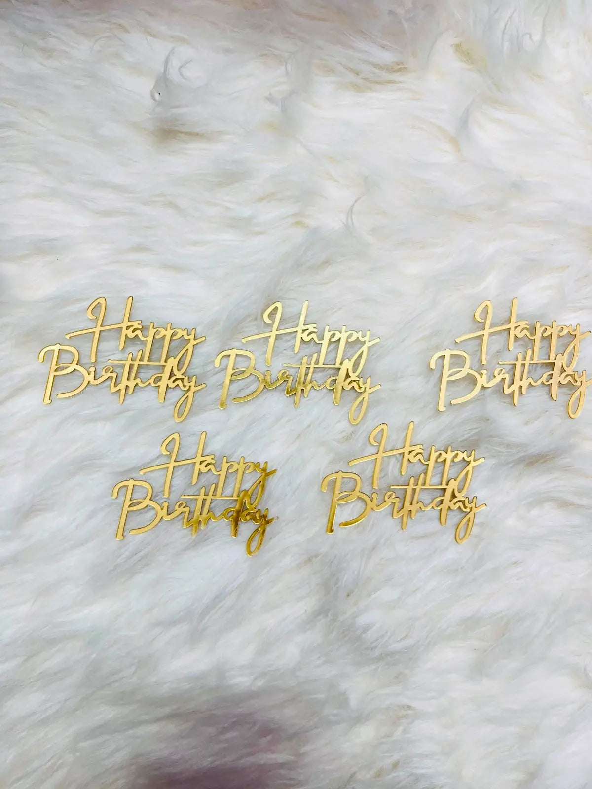 Acrylic HBD Tags Pack of 5 for Cakes & Gifts