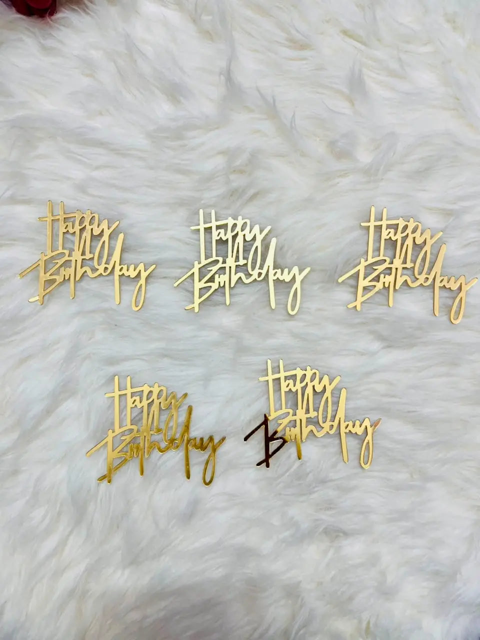 Acrylic HBD Tags Pack of 5 for Cakes & Gifts