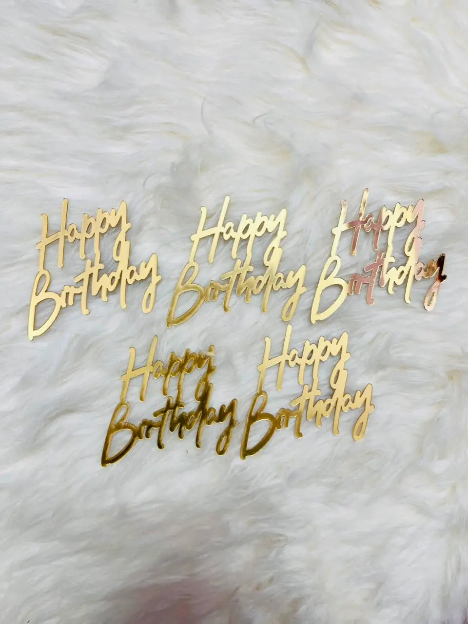 Acrylic HBD Tags Pack of 5 for Cakes & Gifts