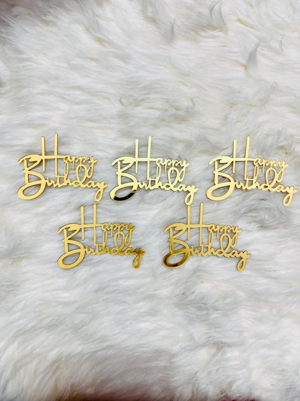Acrylic HBD Tags Pack of 5 for Cakes & Gifts