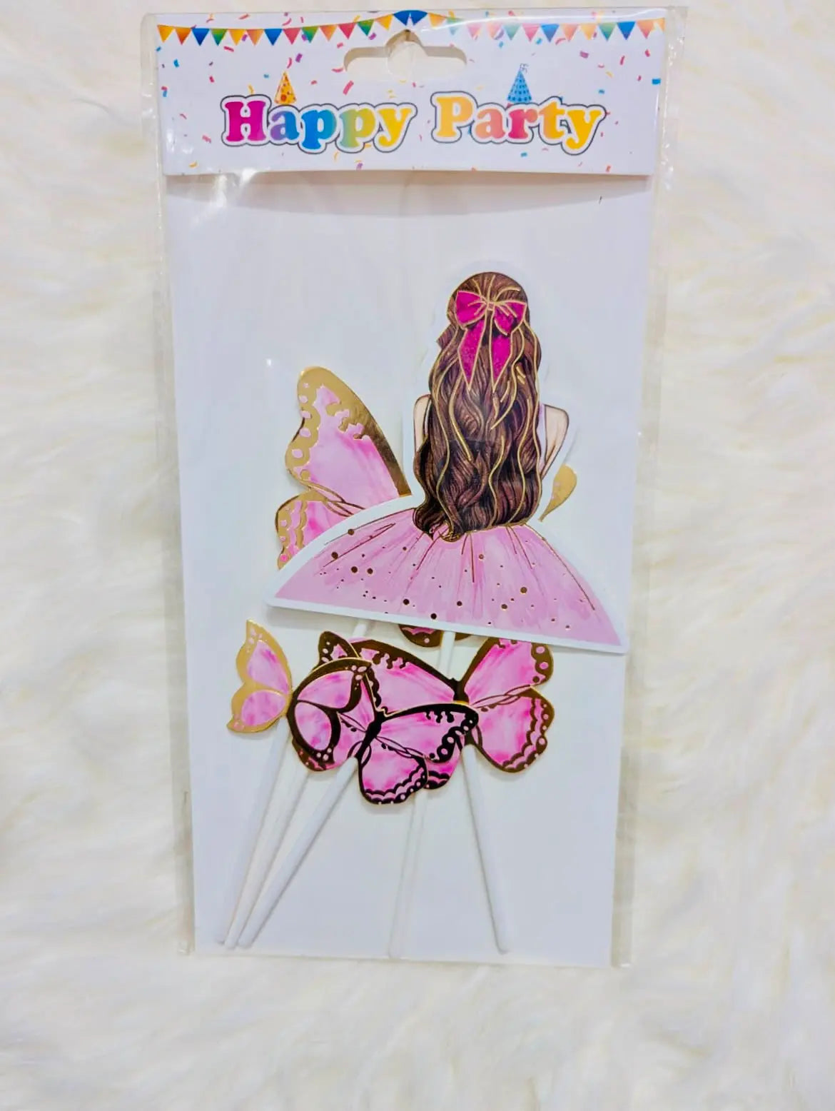 Lady & Butterfly Cake Topper Set | Elegant Cake Décor