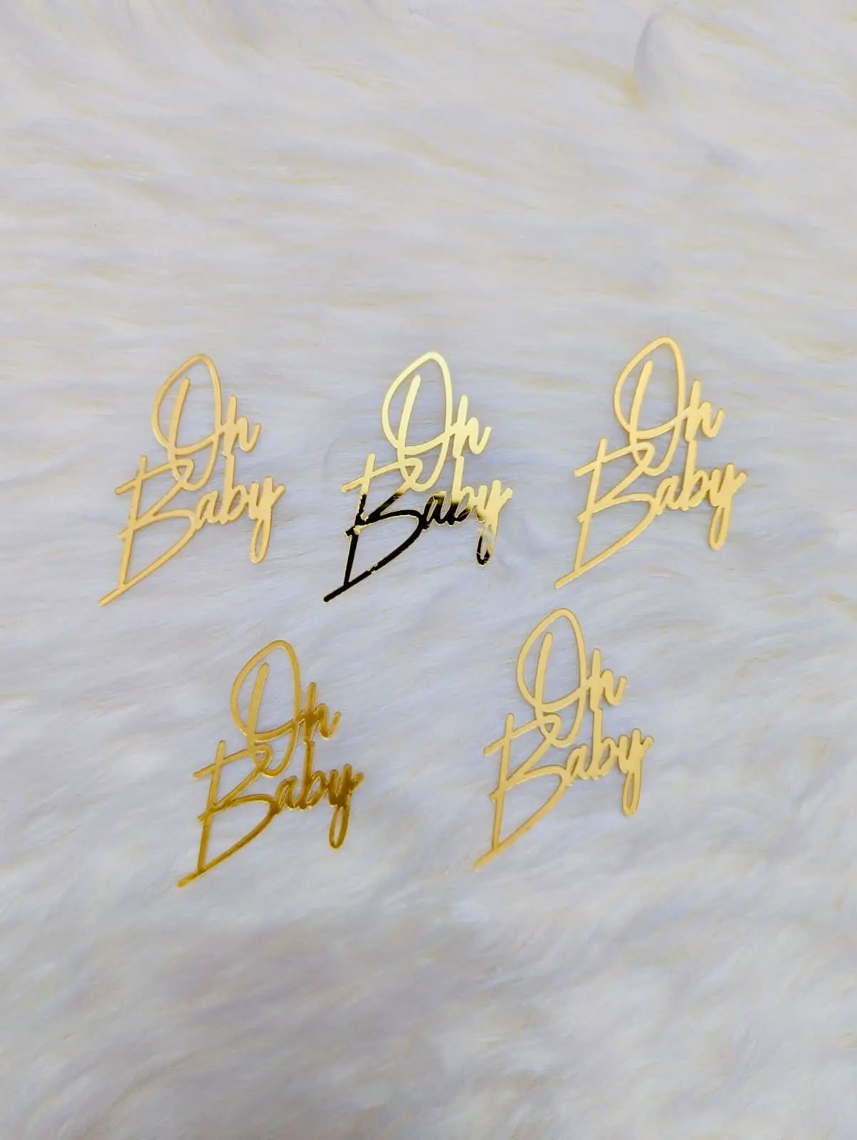 Oh Baby Acrylic Tags for Cakes & Gifts – Pack of 5