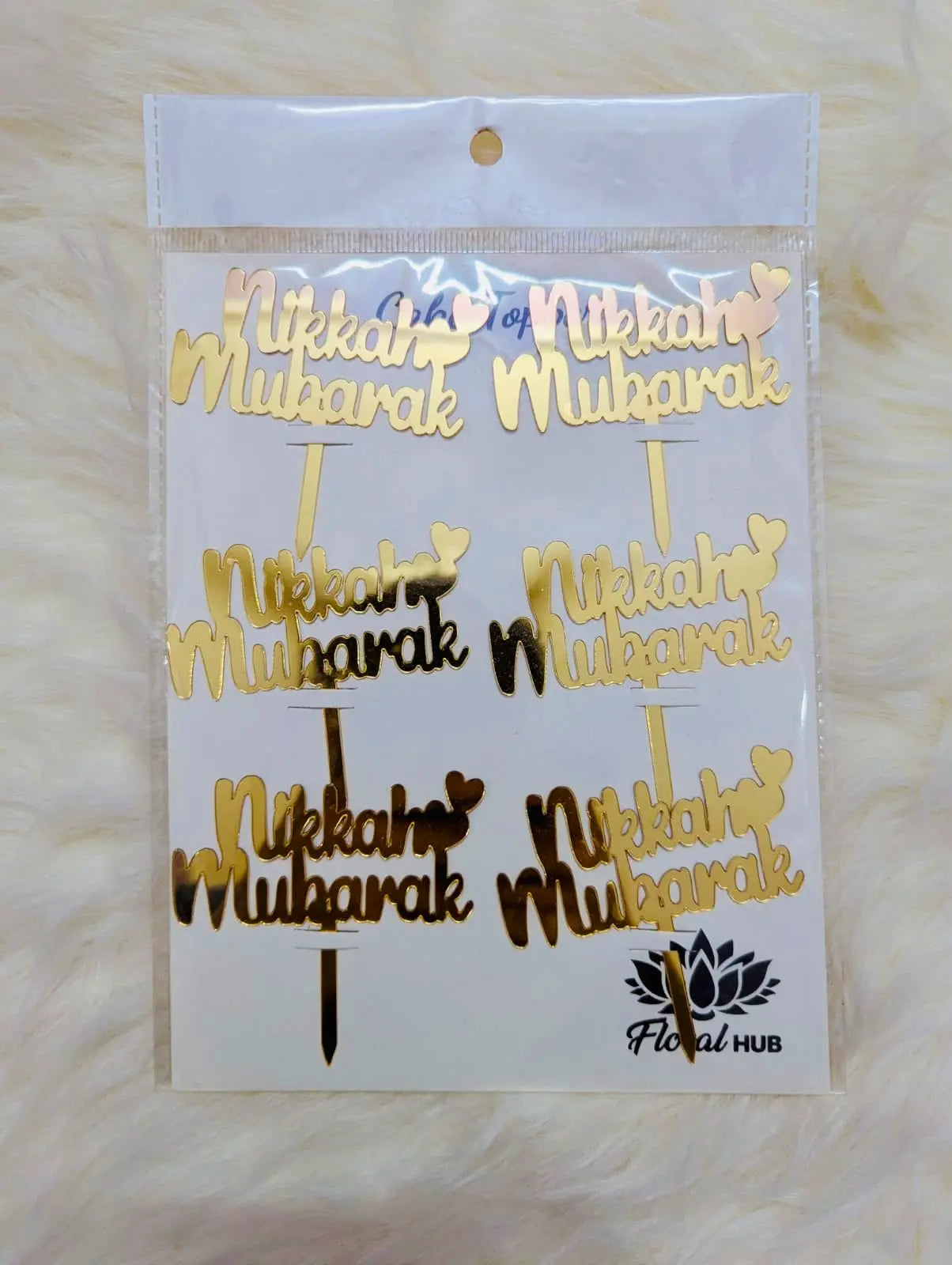 Nikah Mubarak Small Cake Toppers – Pack of 6