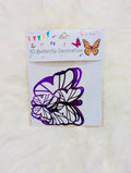 3D White & Purple Butterfly Decorations – Pack of 12