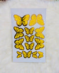 3D Yellow Butterfly Sheet – 13 Pieces for Cake Décor