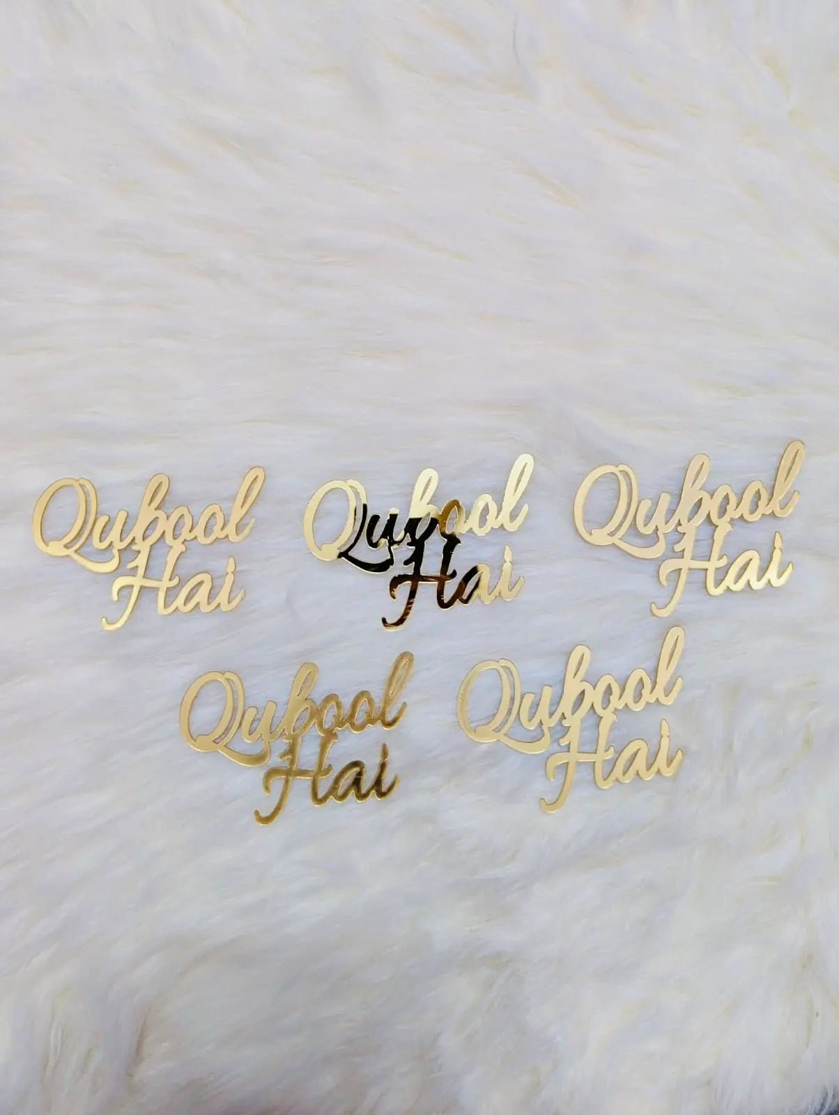 Qabool Hai Acrylic Tags for Cakes & Gifts – Pack of 5