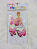Lady & Butterfly Cake Topper Set | Elegant Cake Decoration