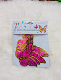 3D Pink & Golden Butterfly Decorations – Pack of 12