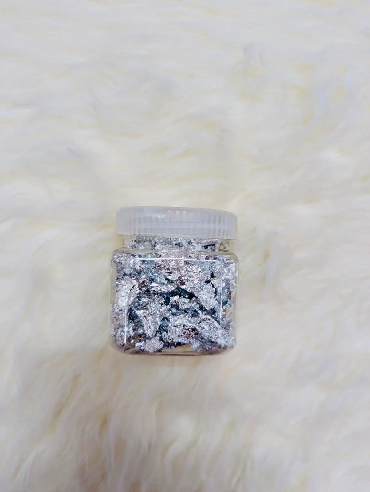 Edible Silver Foil Flakes Small Jar | Cake Decoration