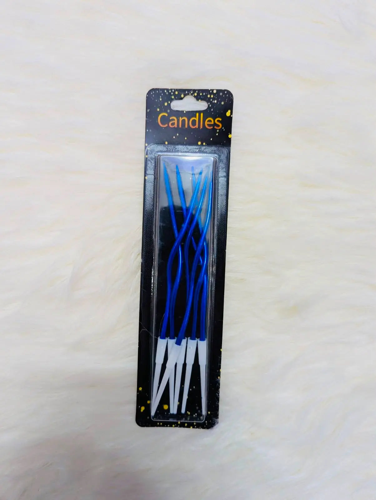 Blue Curve Birthday Cake Candles – Pack of 6 Pieces
