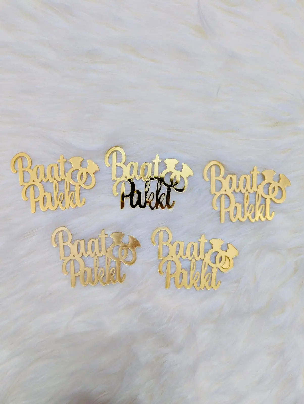 Baat Pakki Acrylic Tags for Cakes & Gifts – Pack of 5