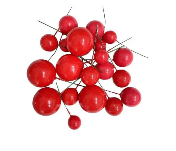 Red Faux Balls – Pack of 20 | Floral & Craft Décor
