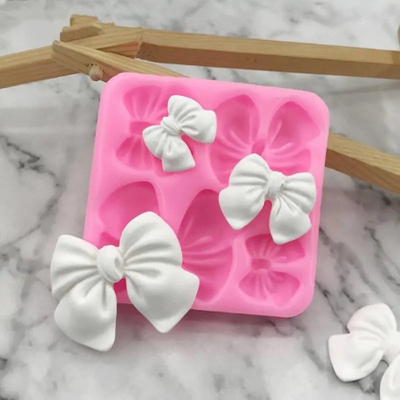 4-Cavity Bow Silicone Fondant Mould | Cake Decorating