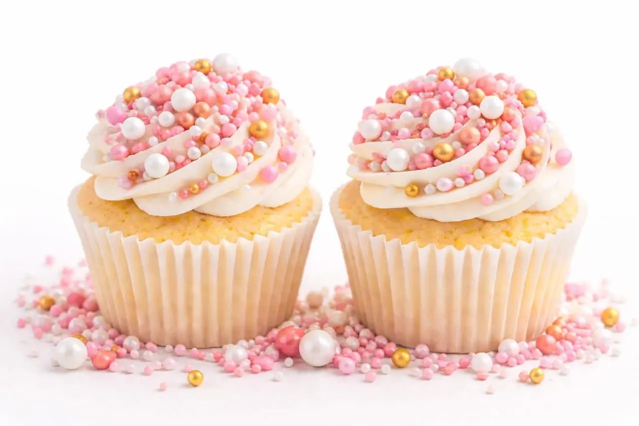 Edible Pink, White & Gold Sprinkles Mix 25g | Cake Décor
