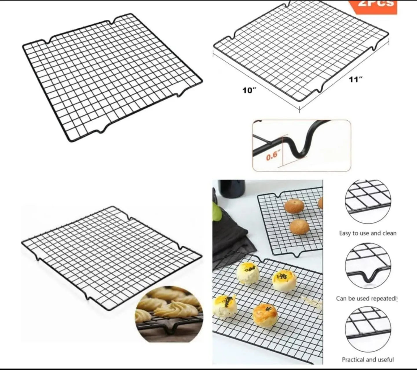 Non-Stick Rectangle Cooling Rack Small | Baking Cooling Rack
