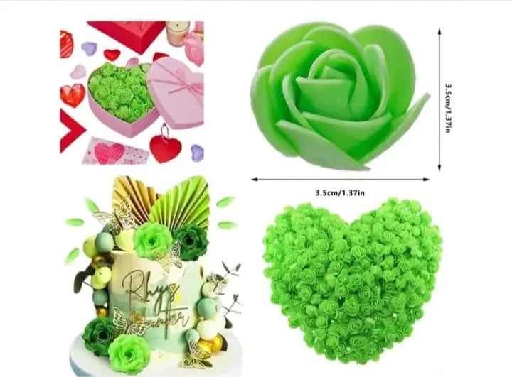 Green Mini Foamy Flowers Packet | Decorative Craft Flowers