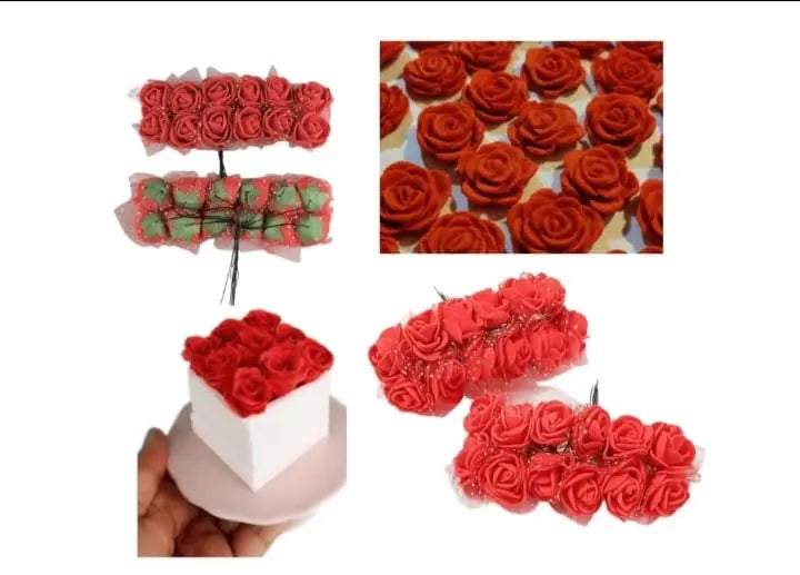 Red Mini Foamy Flower Packet | Decorative Craft Flowers
