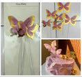 Imported Pink Wire Butterfly Toppers 6pcs | Cake Decoration