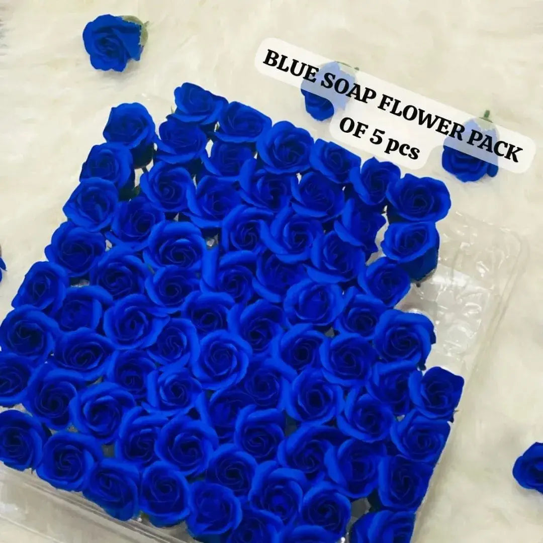 Dark Blue Soap Flowers Pack of 5 Pcs | Cake Decorations