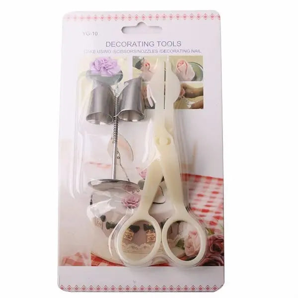 Scissor, Flower Nail & Nozzle Set | Cake Decorating Tool Kit