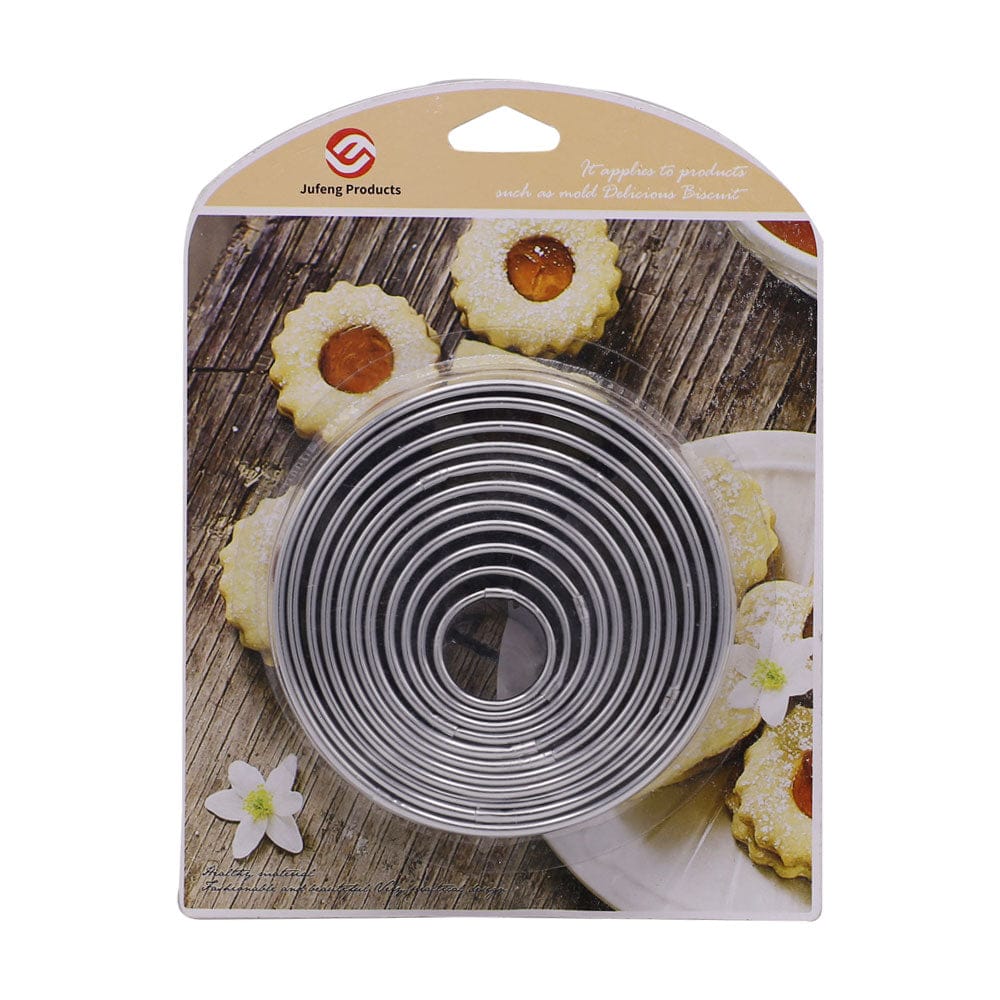11-Piece Round Stainless Steel Biscuit Cutter Set