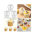 Disposable Plastic Lid Dessert & Cupcake Box Pack of 50Pcs | Bakery Packaging Containers