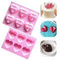 6 Cavity Geometric Heart Silicone Mold | Cake, Soap & Resin Craft Mould