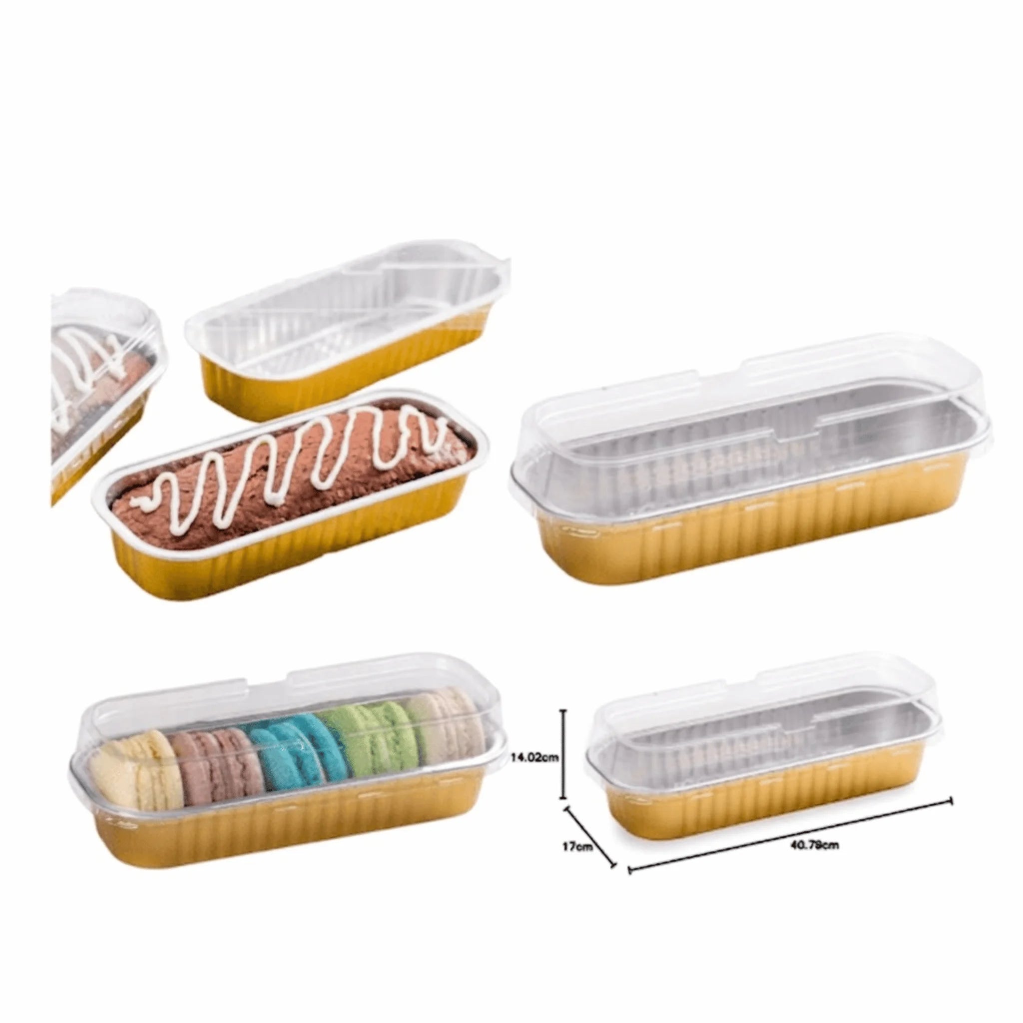 Aluminium Foil Cake Box Pack of 10 | Disposable Bakery & Cake Packaging Boxes