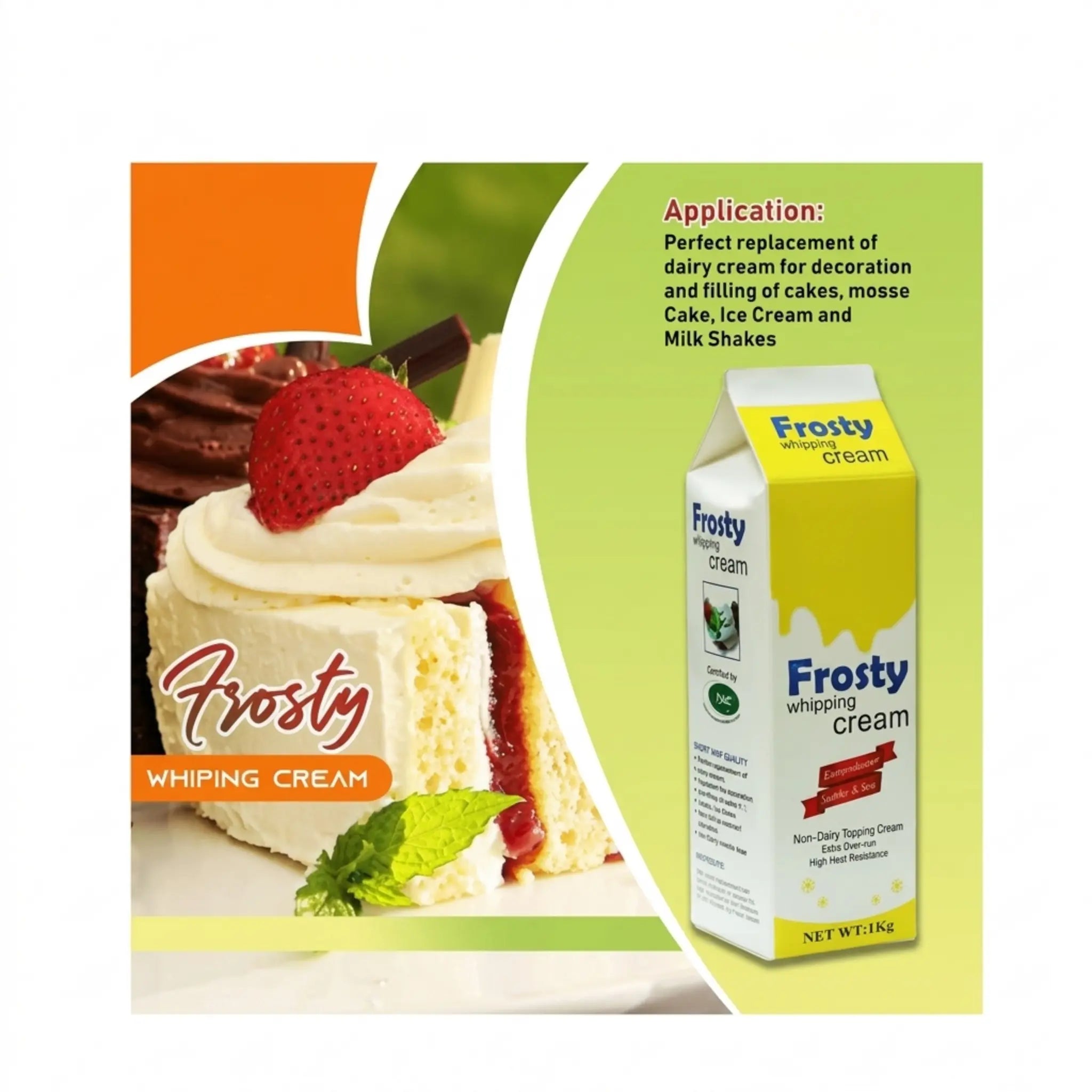 Ever Green Frosty Whipping Cream 1KG | Premium Stable Cream for Cakes
